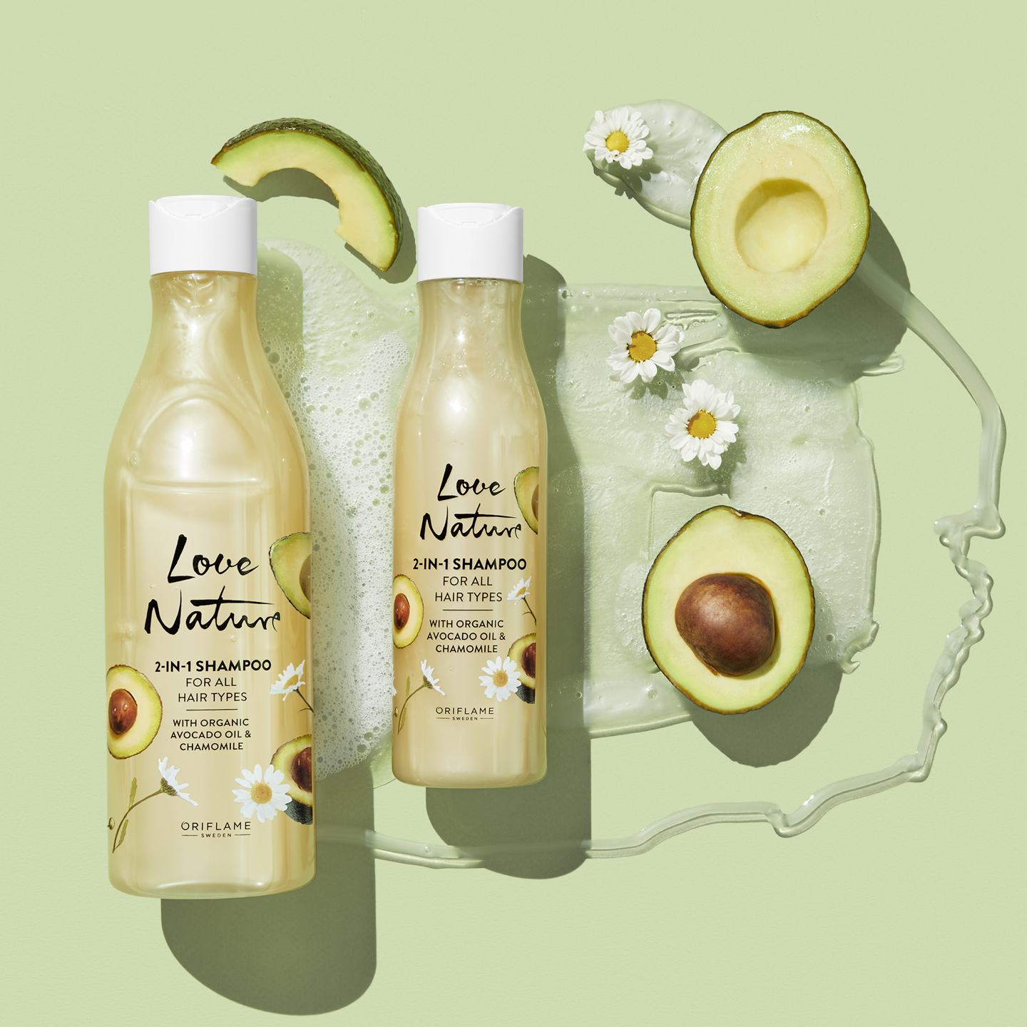 2 in 1 Shampoo For All Hair Types with Organic Avocado Oil